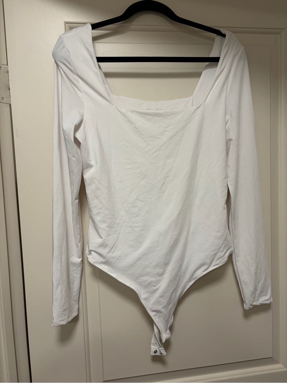 Urban Planet White Long-Sleeve Square Neck Bodysuit